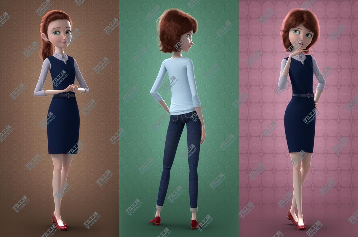 images/goods_img/20210113/Cartoon Woman Rigged model/3.jpg